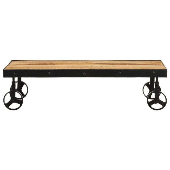 vidaXL Konferenčný stolík s kolieskami 100x55x26 cm mangovníkové drevo – Obrázok 2
