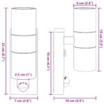 vidaXL Exteriérové nástenné svietidlo Strieborná 7 x 10 x 22 cm – Obrázok 10