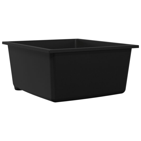 vidaXL Kuchynský drez s odtokom v čiernom granite – Obrázok 2