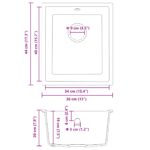 vidaXL Kuchynský drez s odtokom v čiernom granite – Obrázok 8