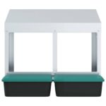 vidaXL Hniezdo pre sliepky s 2 priehradkami, nástenné, pozinkovaná oceľ – Obrázok 5