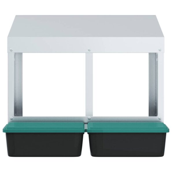 vidaXL Hniezdo pre sliepky s 2 priehradkami, nástenné, pozinkovaná oceľ – Obrázok 5