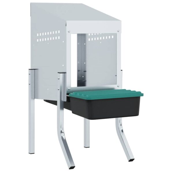 vidaXL Hniezdo pre kurčatá s 1 priehradkou a nohami, pozinkovaná oceľ – Obrázok 2