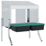 vidaXL Hniezdo pre kurčatá s 2 priehradkami a nohami, pozinkovaná oceľ – Obrázok 2