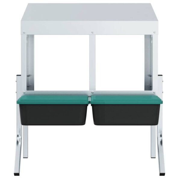 vidaXL Hniezdo pre kurčatá s 2 priehradkami a nohami, pozinkovaná oceľ – Obrázok 5