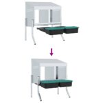 vidaXL Hniezdo pre kurčatá s 2 priehradkami a nohami, pozinkovaná oceľ – Obrázok 8