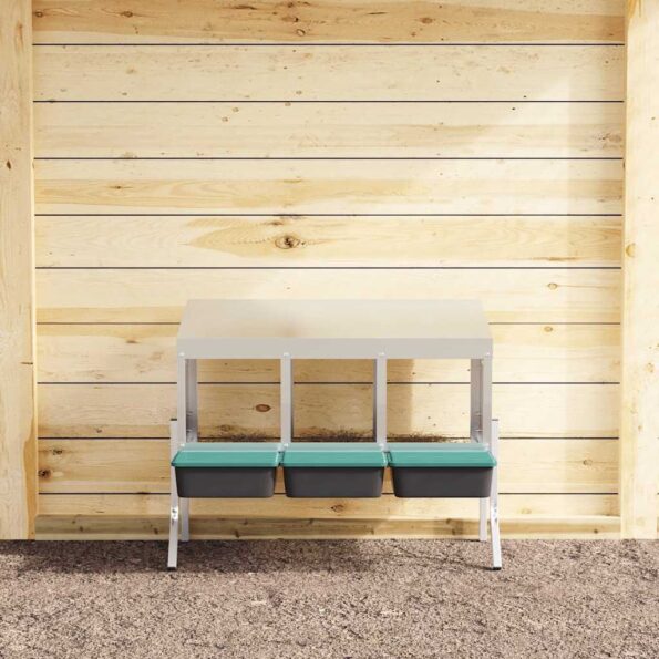 vidaXL Hniezdo pre kurčatá s 3 priehradkami a nohami, pozinkovaná oceľ – Obrázok 3