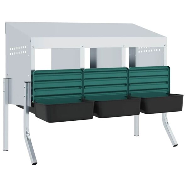 vidaXL Hniezdo pre kurčatá s 3 priehradkami a nohami, pozinkovaná oceľ – Obrázok 4