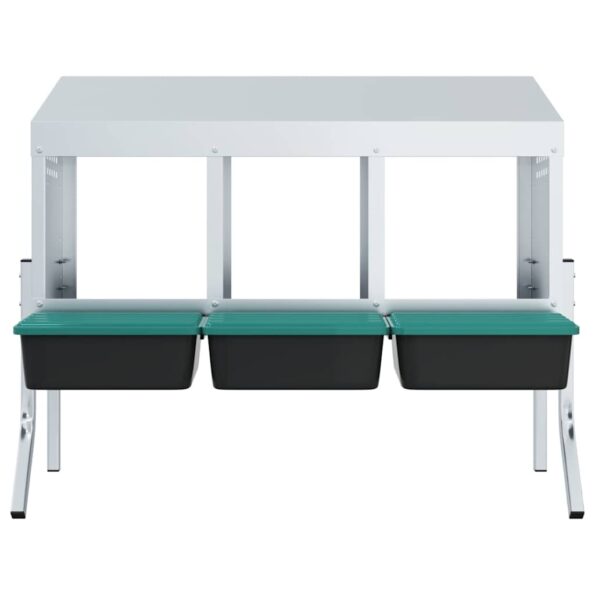 vidaXL Hniezdo pre kurčatá s 3 priehradkami a nohami, pozinkovaná oceľ – Obrázok 5