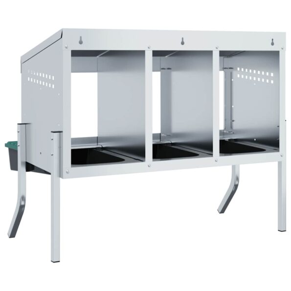 vidaXL Hniezdo pre kurčatá s 3 priehradkami a nohami, pozinkovaná oceľ – Obrázok 7