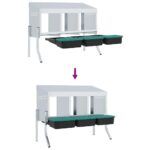 vidaXL Hniezdo pre kurčatá s 3 priehradkami a nohami, pozinkovaná oceľ – Obrázok 8