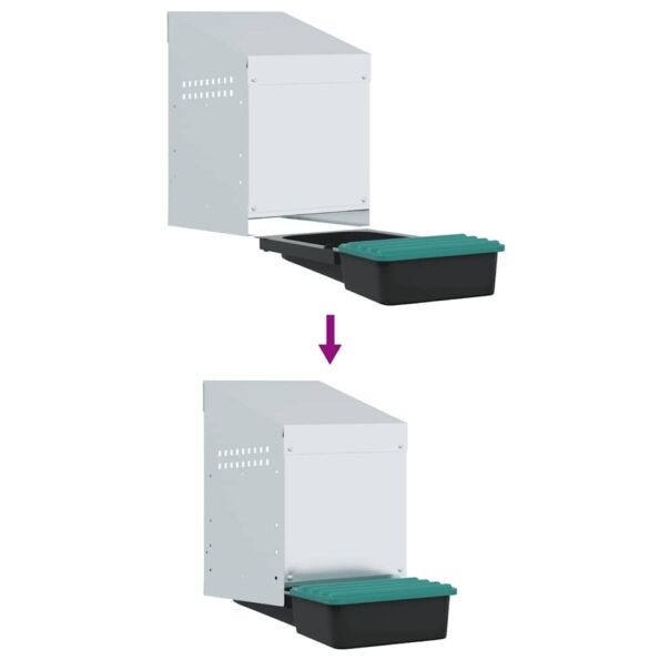 vidaXL Hniezdo pre sliepky, 1 priehradka, nástenné, pozinkovaná oceľ – Obrázok 8