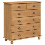 vidaXL Komoda 'ASKIM'91x40x95,5 cm Masívne drevo z borovice – Obrázok 2