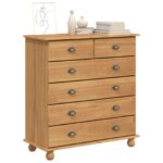 vidaXL Komoda 'ASKIM'91x40x95,5 cm Masívne drevo z borovice – Obrázok 3