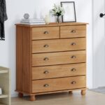 vidaXL Komoda 'ASKIM'91x40x95,5 cm Masívne drevo z borovice – Obrázok 4