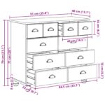 vidaXL truhlica so zásuvkami 'ASKIM'Biela 91x40x79 cm Drevená borovica – Obrázok 11