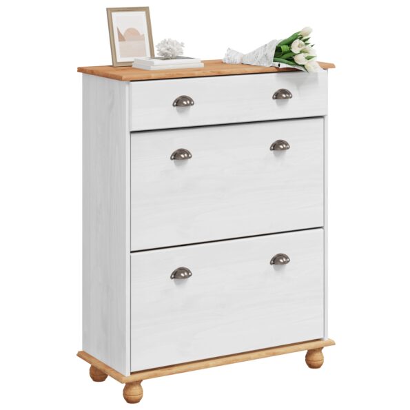 4105438_3.jpg vidaXL Kabinet na topánky ASKIM Biela 85x35x108 cm masívna borovica – Obrázok 3