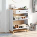 vidaXL Kabinet na topánky ASKIM Biela 85x35x108 cm masívna borovica – Obrázok 4