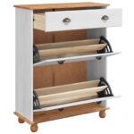 vidaXL Kabinet na topánky ASKIM Biela 85x35x108 cm masívna borovica – Obrázok 5