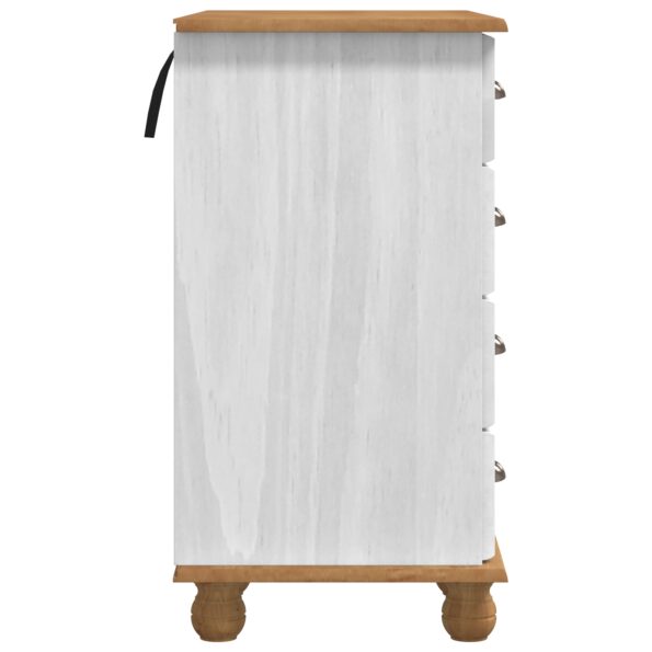 vidaXL Stôl "ASKIM" so zásuvkami Biela 95x40x75 cm Pevné drevo Borovica – Obrázok 7