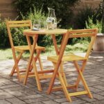 vidaXL 3-dielny skladací bistro set z akáciového dreva