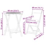 vidaXL 3-dielny skladací bistro set z akáciového dreva – Obrázok 12
