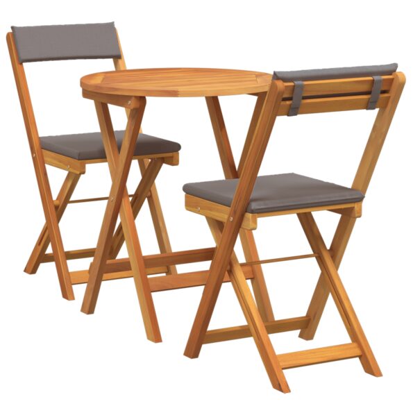 4105502_2.jpg vidaXL 3-dielny skladací bistro set s vankúšmi z akáciového dreva – Obrázok 2