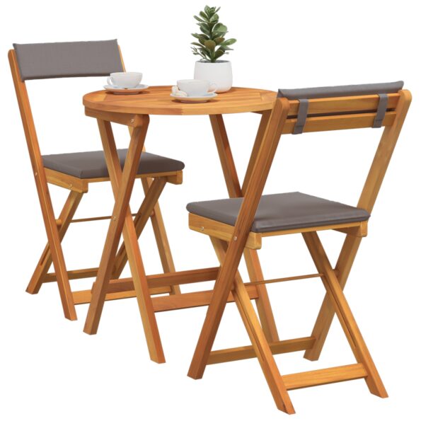 4105502_3.jpg vidaXL 3-dielny skladací bistro set s vankúšmi z akáciového dreva – Obrázok 3