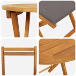 vidaXL 3-dielny skladací bistro set s vankúšmi z akáciového dreva – Obrázok 9