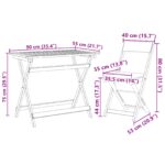 vidaXL 5-dielna skladacia bistro súprava s vankúšmi z masívu akácie – Obrázok 12