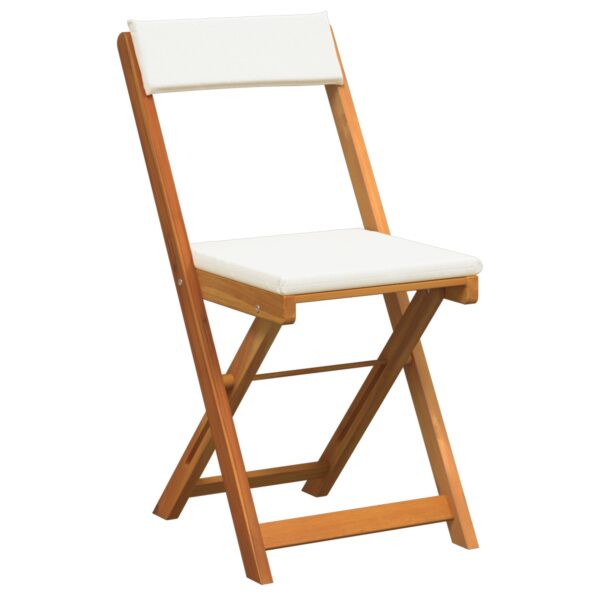 vidaXL 3-dielny skladací bistro set s vankúšmi z masívneho akáciového dreva – Obrázok 6