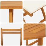 vidaXL 3-dielny skladací bistro set s vankúšmi z masívneho akáciového dreva – Obrázok 9