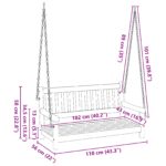 vidaXL Záhradná hojdačka pre 2 osoby 110x56x58 cm z masívneho akáciového dreva – Obrázok 10