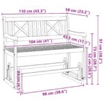 vidaXL Dvojmiestna záhradná hojdacia lavička 110x59x97 cm Masívne drevo Akácia – Obrázok 10