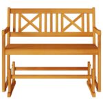 vidaXL Dvojmiestna záhradná hojdacia lavička 110x59x97 cm Masívne drevo Akácia – Obrázok 4
