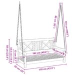 vidaXL 2-miestna záhradná hojdačka 110x56x58 cm z masívneho akáciového dreva – Obrázok 10