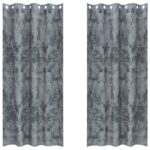 vidaXL sametové záclony 2 ks s okami strieborná šedá 225 x 140 cm – Obrázok 2
