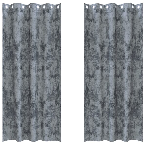 vidaXL sametové záclony 2 ks s okami strieborná šedá 225 x 140 cm – Obrázok 2