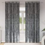 vidaXL zamatové závesy 2 kusy so srdcovými očkami sivé 260x140 cm