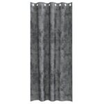 vidaXL zamatové závesy 2 kusy so srdcovými očkami sivé 260x140 cm – Obrázok 3