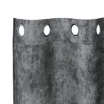 vidaXL zamatové závesy 2 kusy so srdcovými očkami sivé 260x140 cm – Obrázok 4