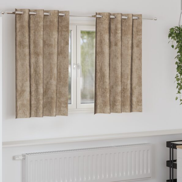 4107673_1.jpg vidaXL sametové závesy Šampanské Polyester 140 x 140 cm – Obrázok 1