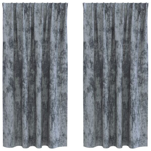vidaXL Velvet Curtains 2 ks s očkami Strieborná šedá 175x140 cm – Obrázok 2