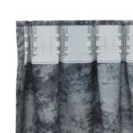 vidaXL Velvet Curtains 2 ks s očkami Strieborná šedá 175x140 cm – Obrázok 4