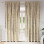 vidaXL Elastické závesy 2 ks s očkami Krémová 245x140 cm