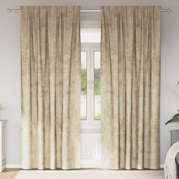 4107701_1.jpg vidaXL Elastické závesy 2 ks s očkami Krémová 245x140 cm – Obrázok 1