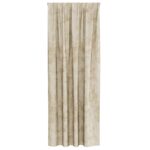 vidaXL Elastické závesy 2 ks s očkami Krémová 245x140 cm – Obrázok 3