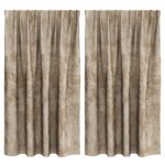 vidaXL sametové závesy 2 ks s vreckom na tyč champagne 140x140 cm – Obrázok 2