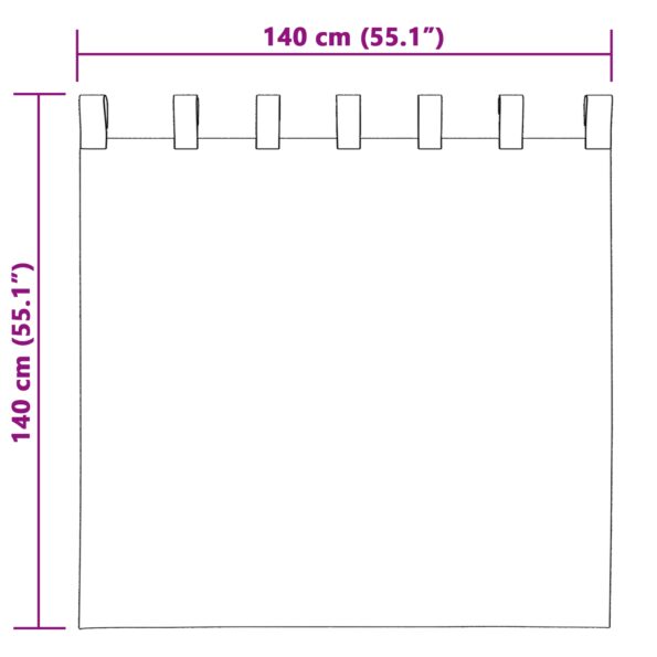 vidaXL sametové závesy 2 ks s gombíkmi béžové 140x140 cm – Obrázok 6