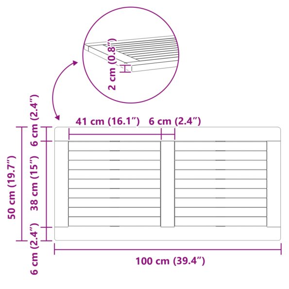 vidaXL Stôl 100x50x2,2 cm Obdĺžnikový masívny drevený akácia – Obrázok 9